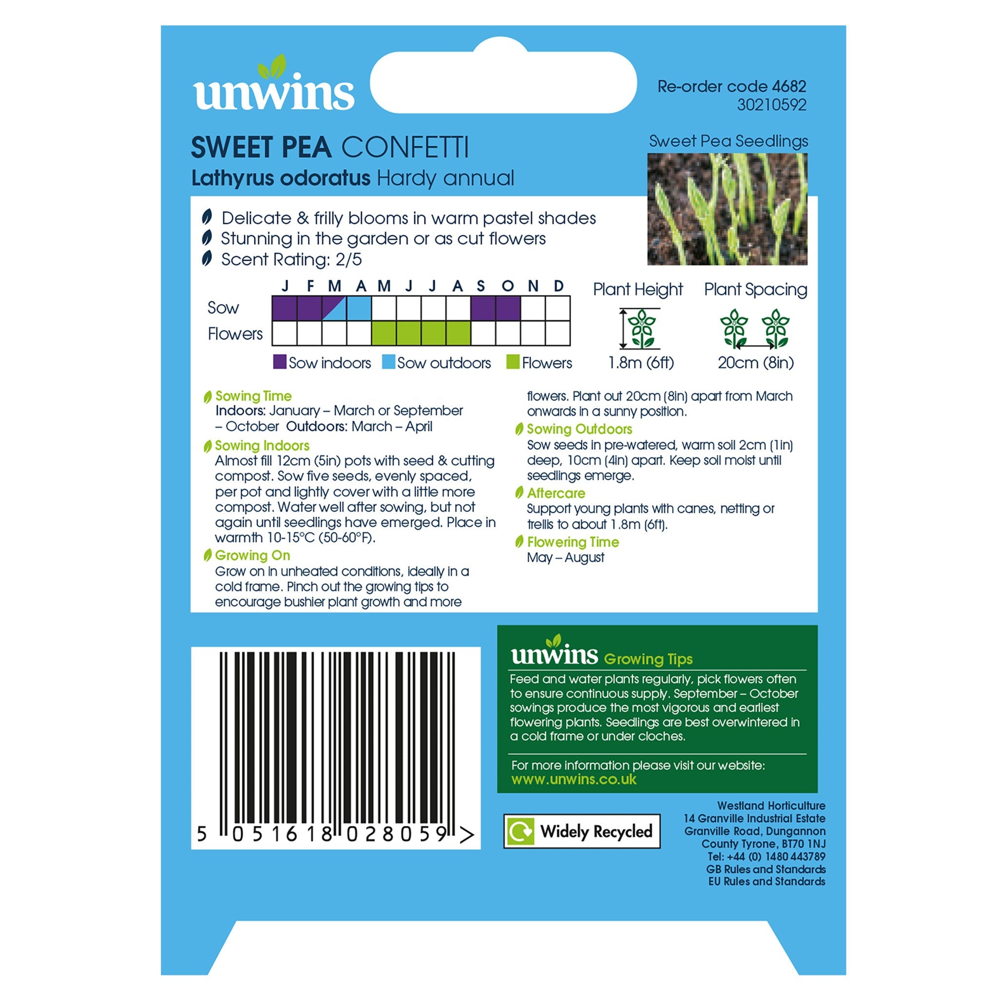 Unwins Sweet Pea Confetti Seeds