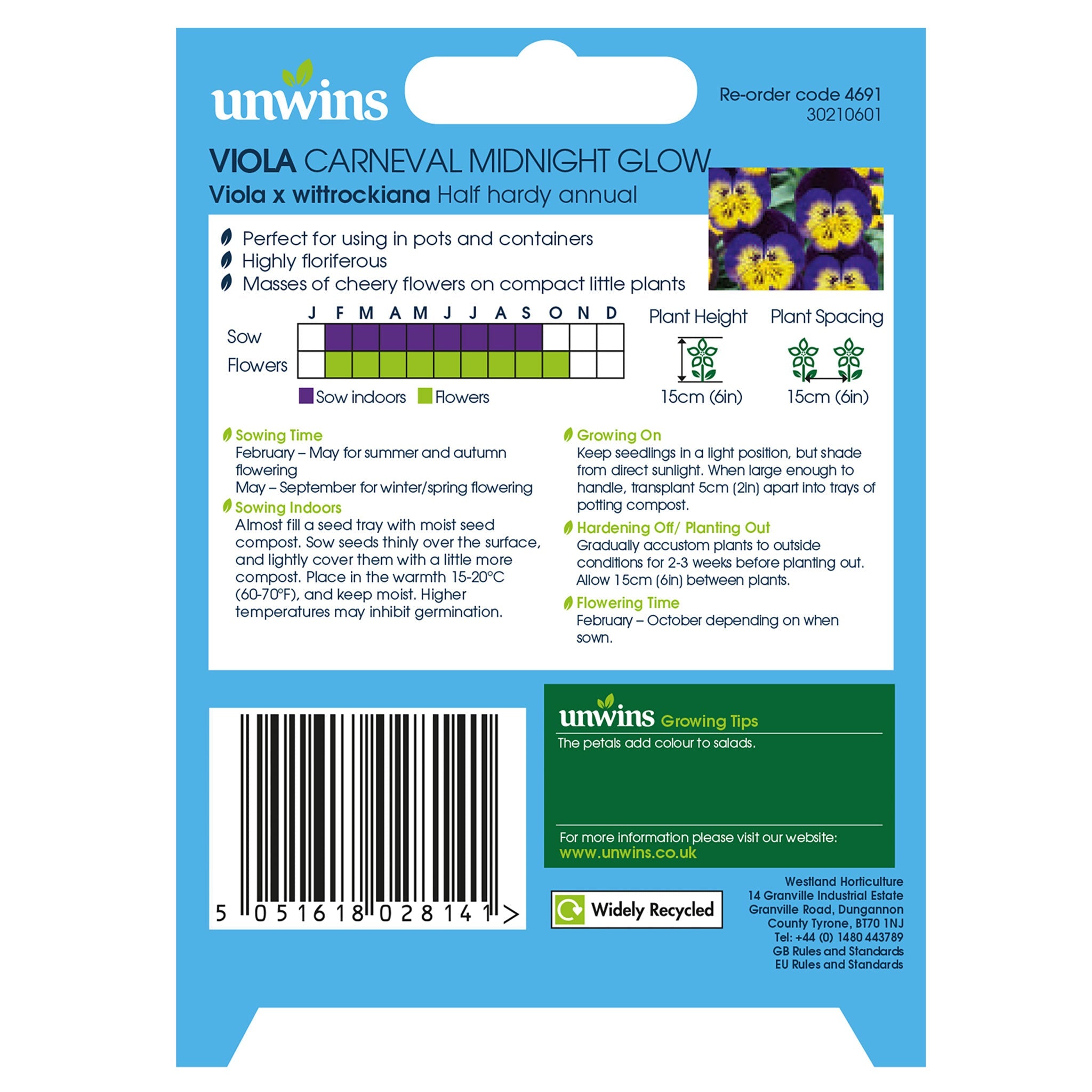 Unwins Viola Carneval Midnight Glow F1