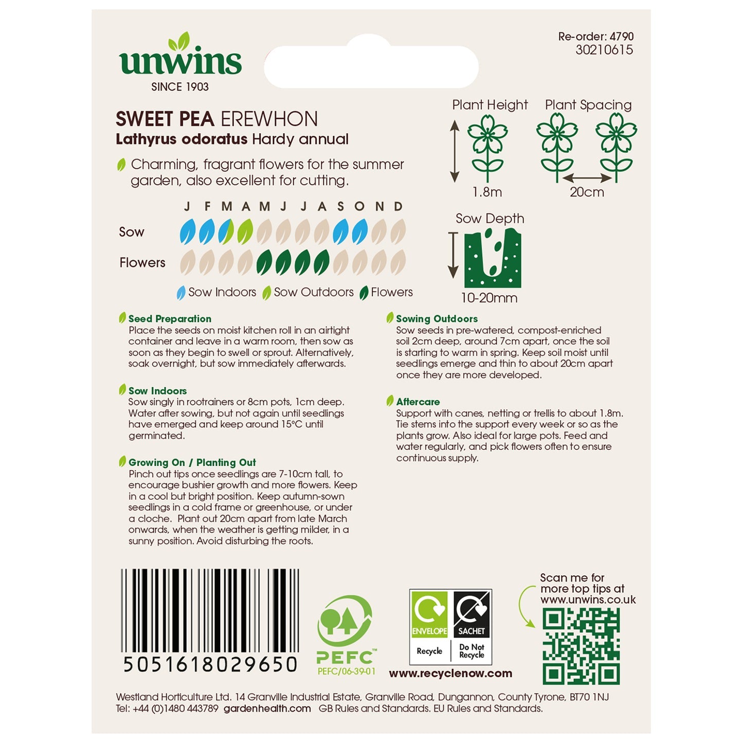 Unwins Sweet Pea Erewhon