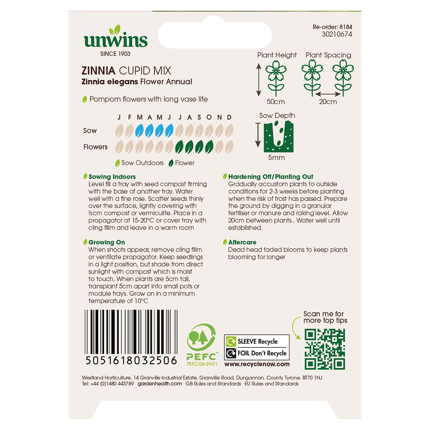 Unwins Zinnia Cupid Mix