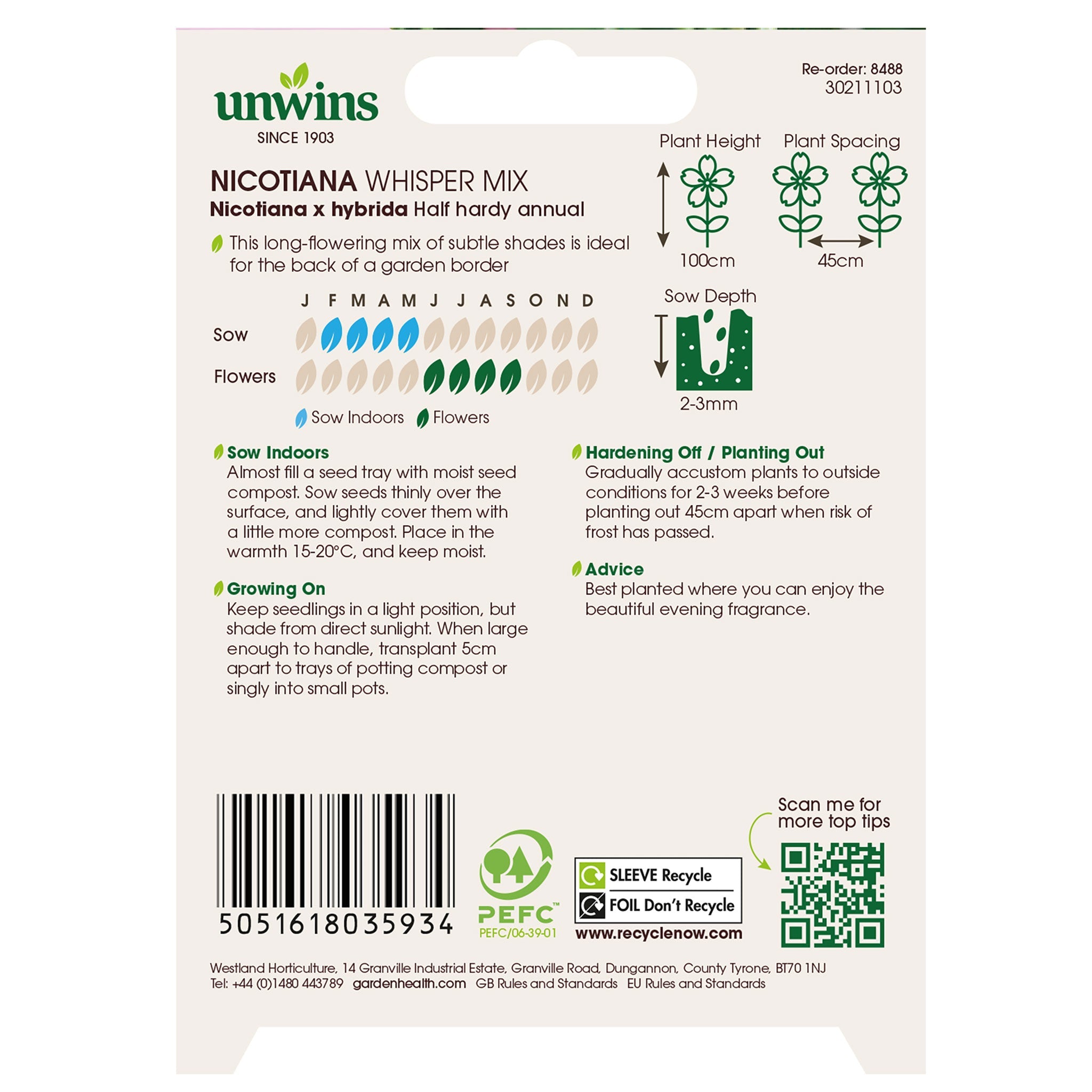 Unwins Nicotiana Whisper Mix