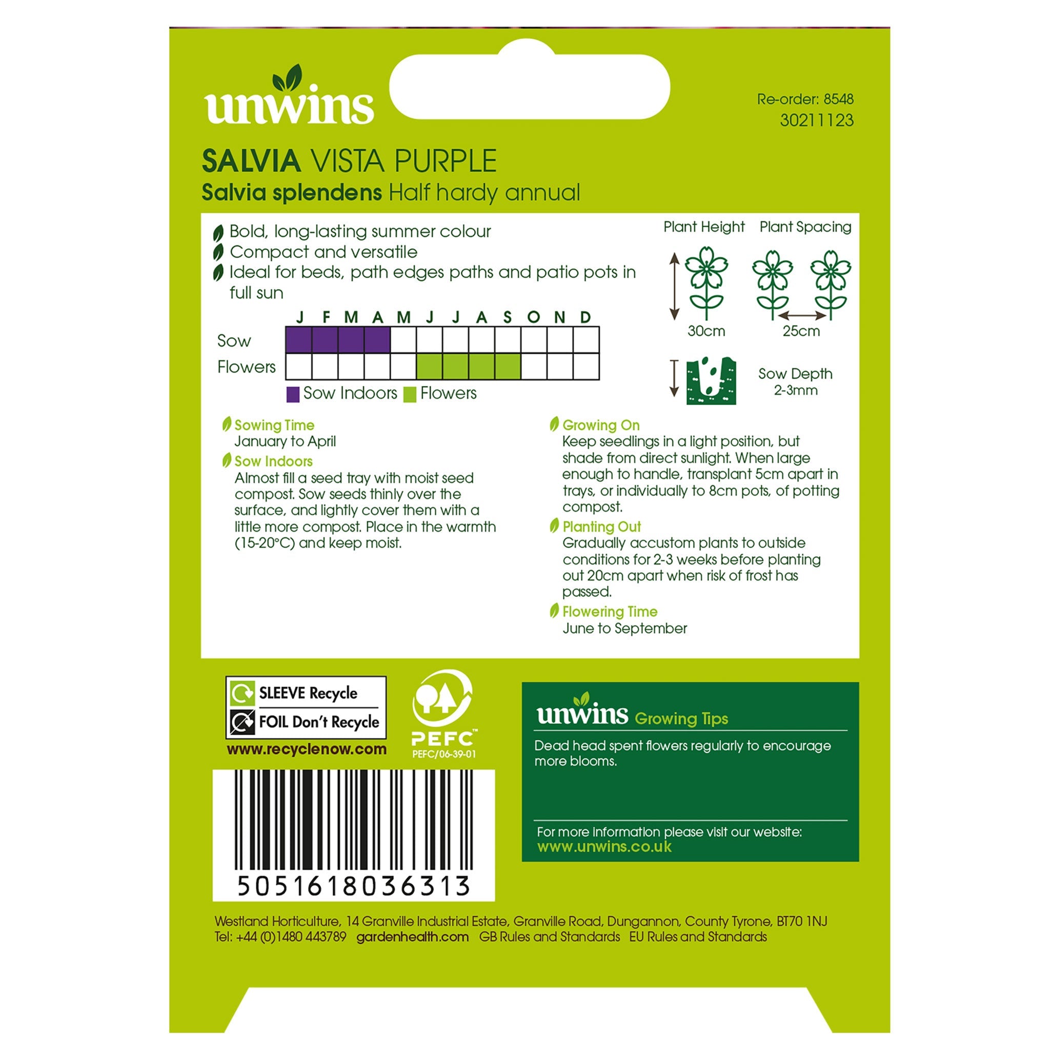 Unwins Nature's Haven Salvia Vista Purple Seeds