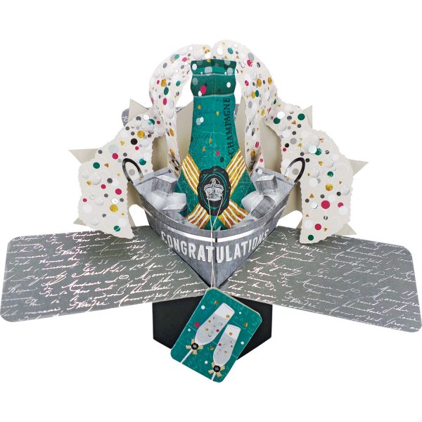 Suki 3D Pop Up Congratulations Card – Champagne