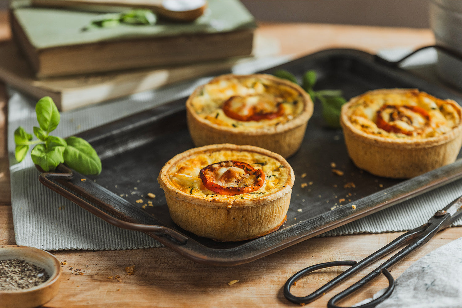 The Original Baker Frozen Brie, Roasted Tomato & Basil (V) Quiche Small