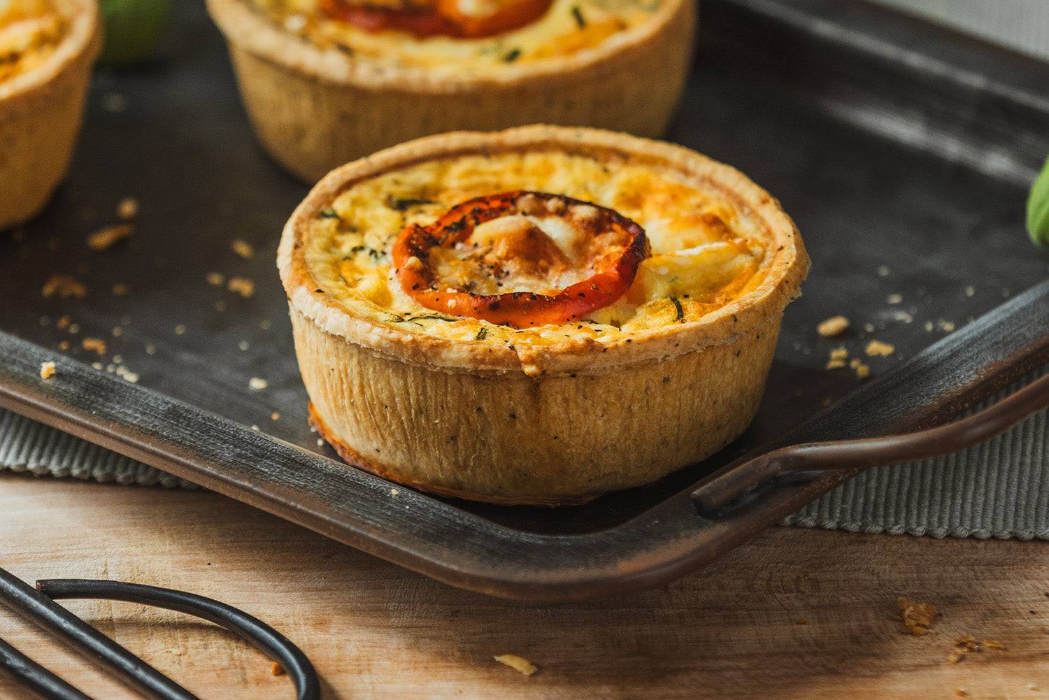 The Original Baker Frozen Brie, Roasted Tomato & Basil (V) Quiche Small