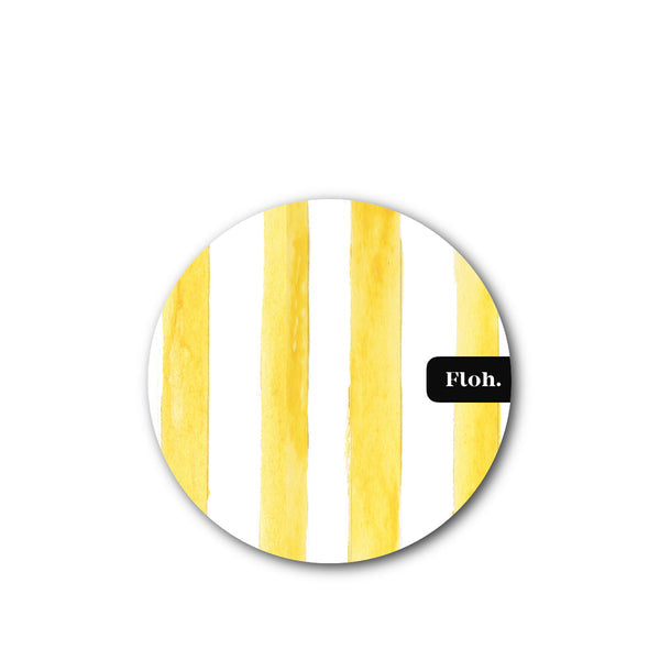 Toasted Crumpet Lemon (Stripes) Round Coaster