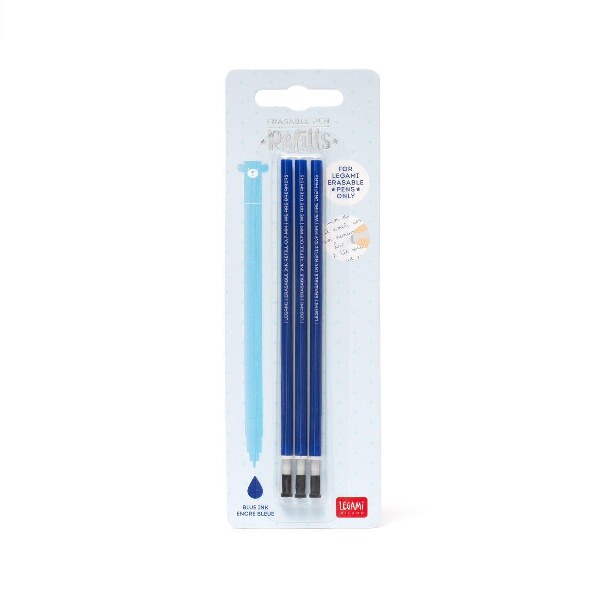 Legami Refill Erasable Pen Blue Pack 3 Pcs
