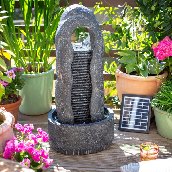 Easy Fountain Rippled Monolith LED Hybrid Water Feature