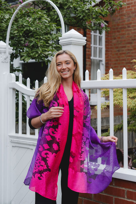 Park Lane Sheer Scarf Purple and Pink