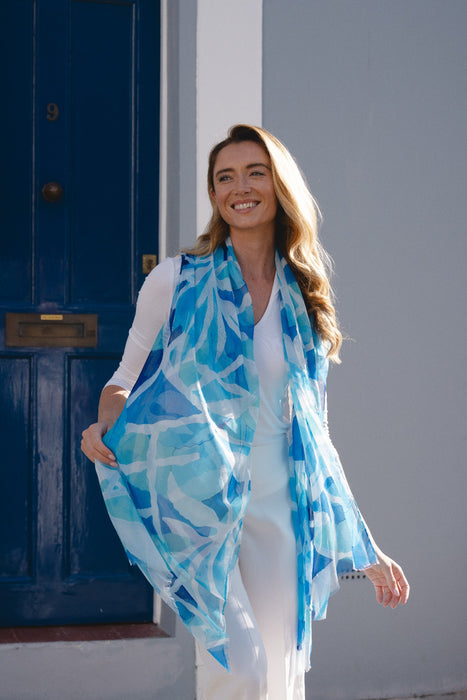 Park Lane Summer Scarf Sapphire Geo