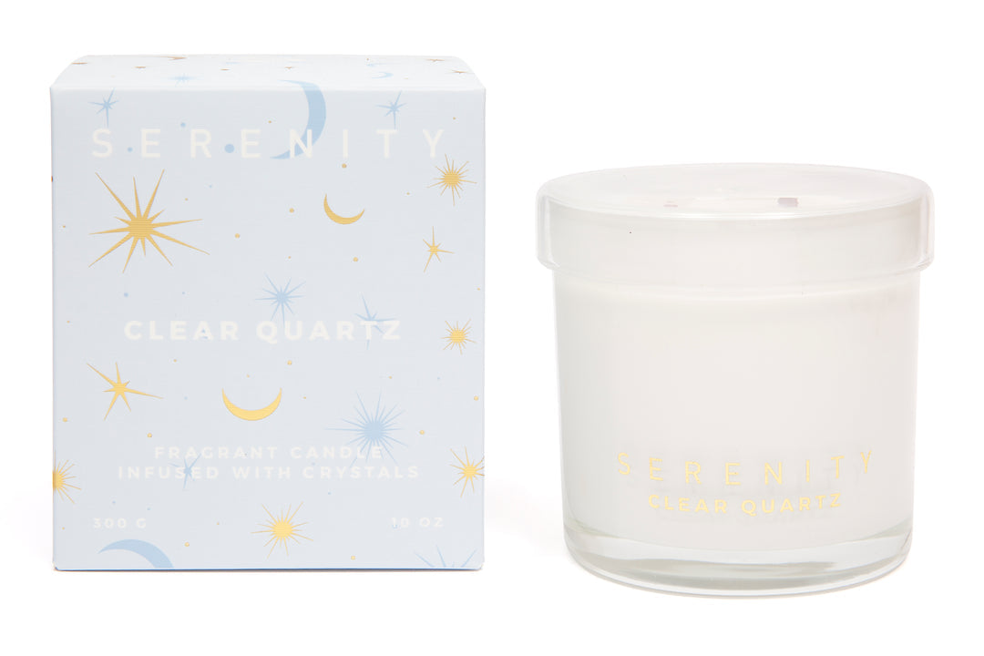 Serenity Healing Clear Quartz Crystal 300g Candle