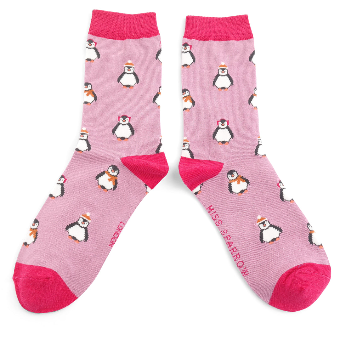 Baby Penguins Socks Mauve