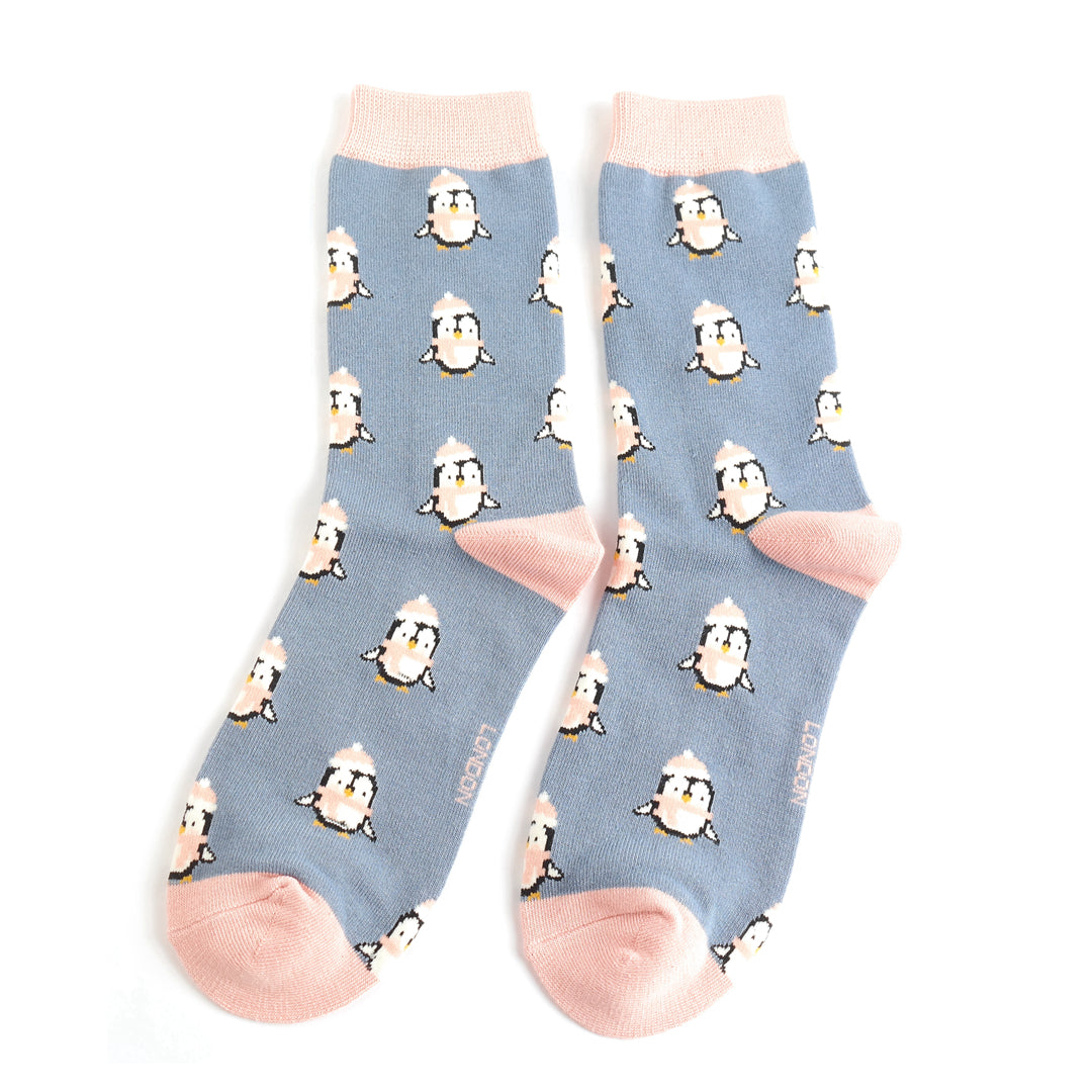 Cute Penguins Socks Denim