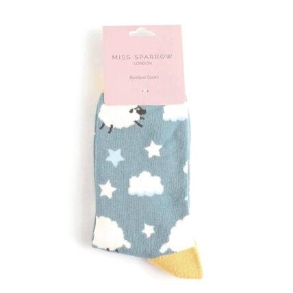 Miss Sparrow Sleepy Sheep Socks Denim