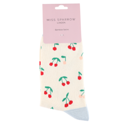 Miss Sparrow Mini Cherries Cream Socks