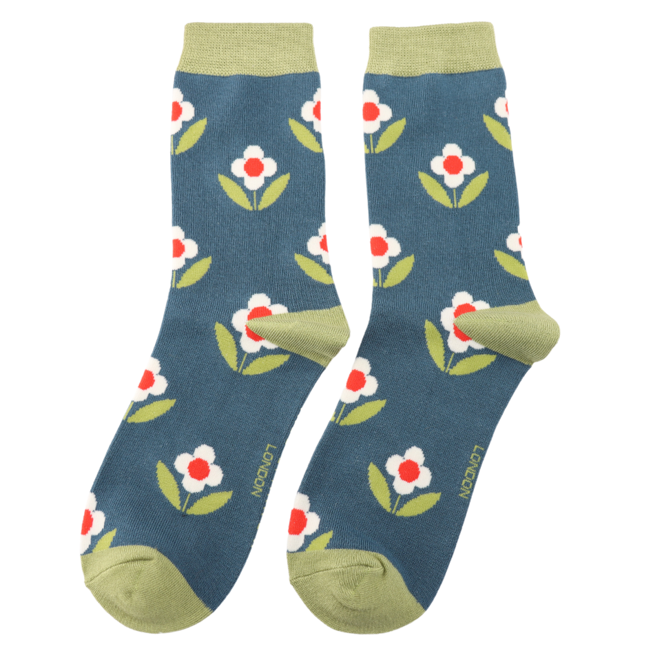 Miss Sparrow Retro Daisies Teal