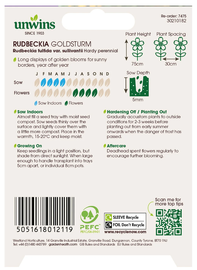 Unwins Rudbeckia Goldsturm Seeds