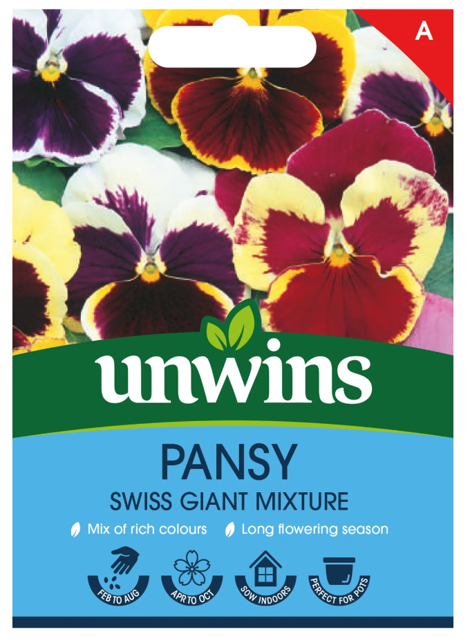 Unwins Pansy Swiss Giant Mixture Seeds