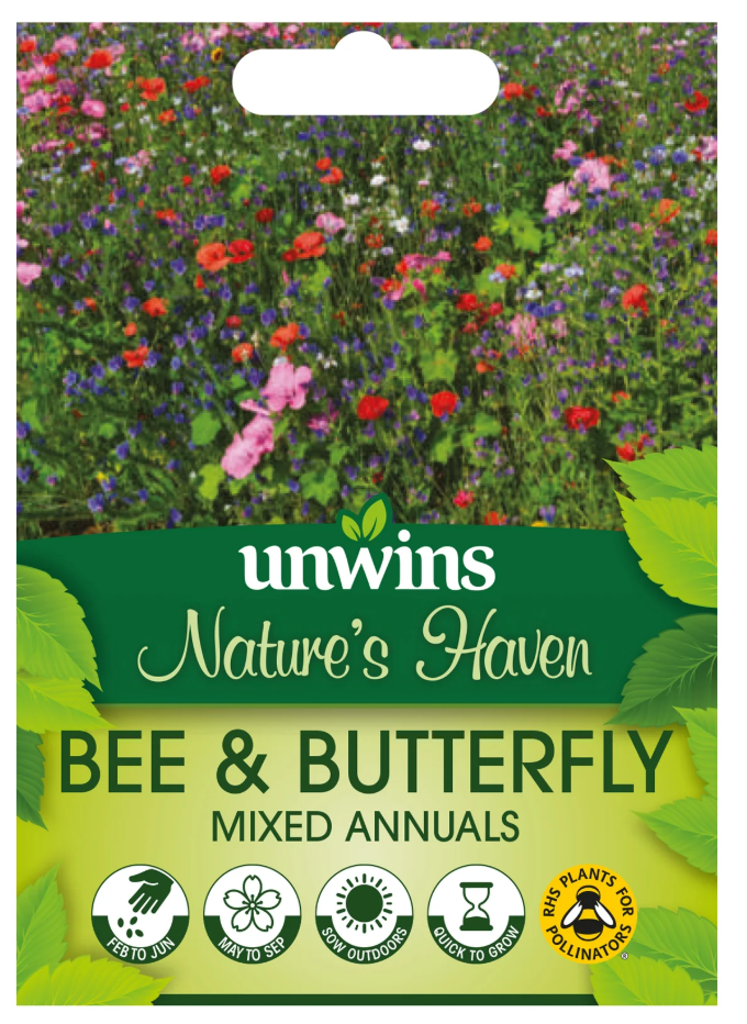 Unwins Nature's Haven Bee and Butterfly Mixed Annuals Seeds