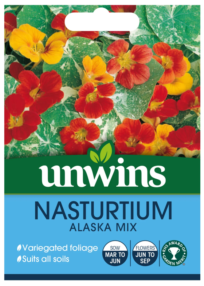 Unwins Nasturtium Alaska Mix Seeds