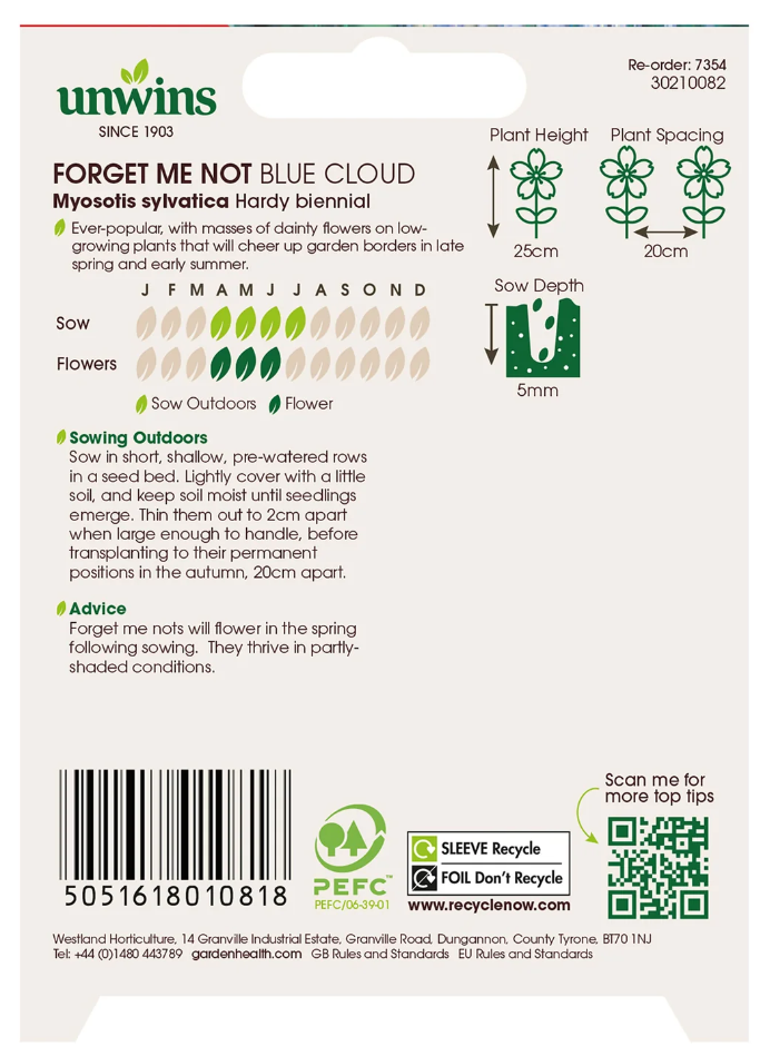 Unwins Forget Me Not Blue Cloud Seeds