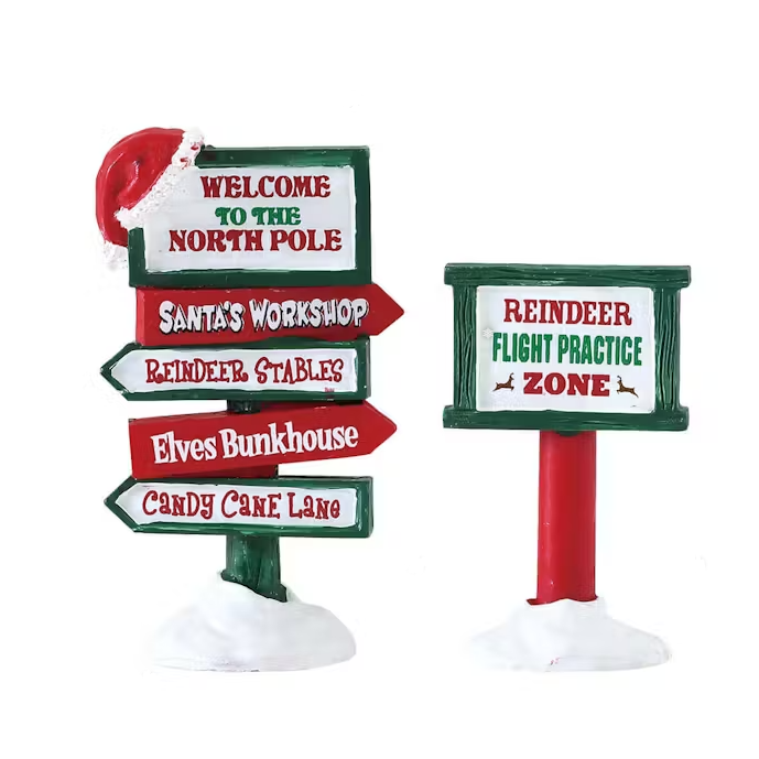 Lemax North Pole Signs Set Of 2 74325