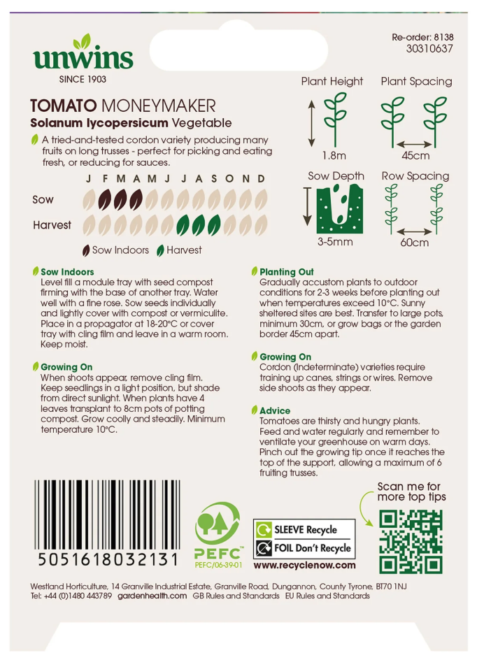 Unwins Tomato Moneymaker Seeds