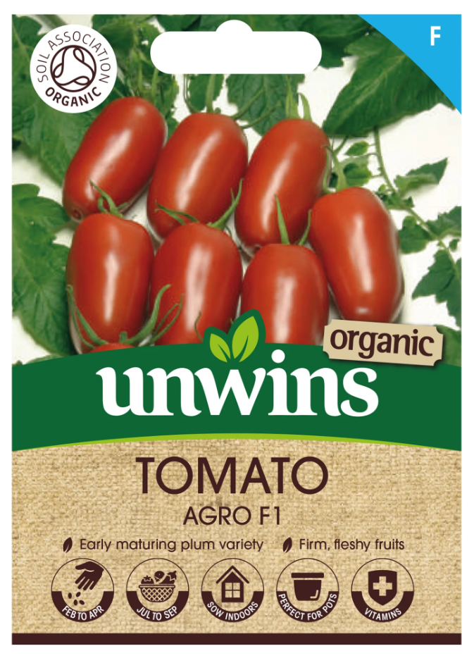 Unwins Organic Tomato Agro F1 Seeds