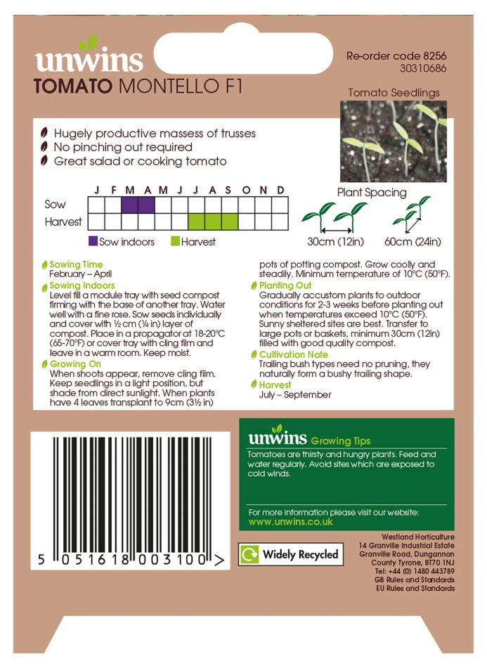 Unwins Cherry Plum Tomato Montello F1 Seeds