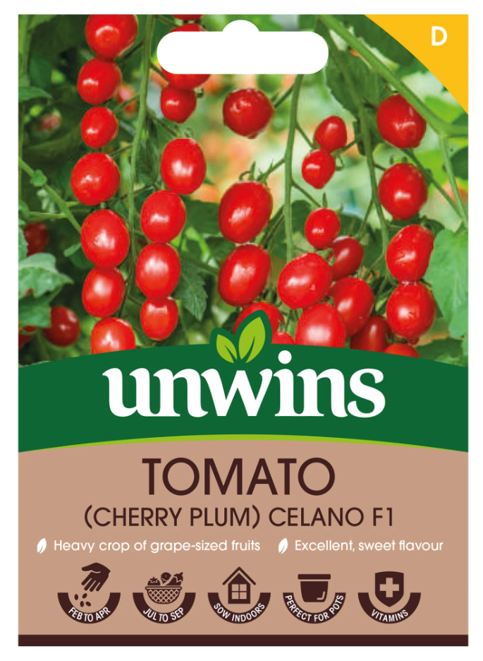 Unwins Cherry Plum Tomato Celano F1 Seeds