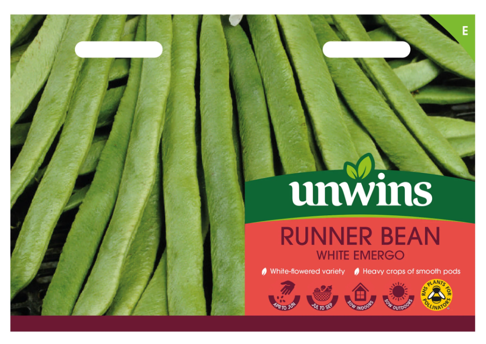 Unwins Runner Bean White Emergo Seeds