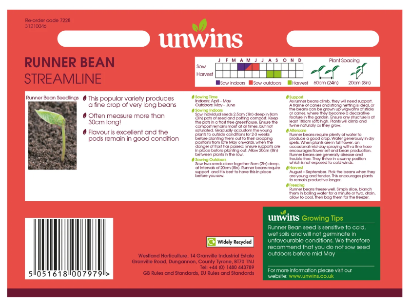 Unwins Runner Bean Streamline