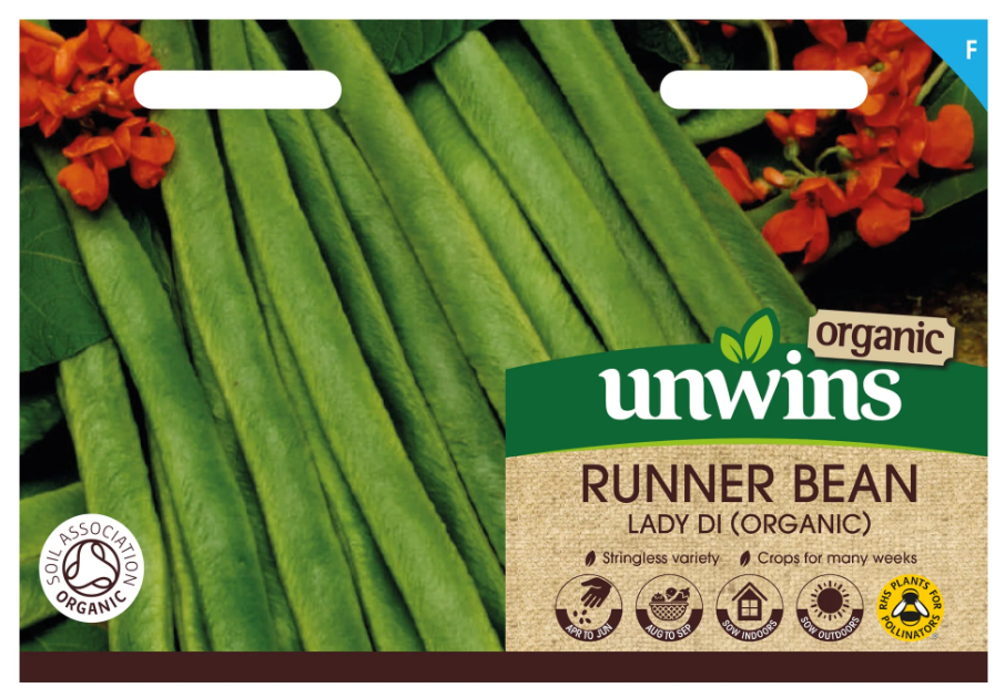 Unwins Organic Runner Bean Lady Di Seeds