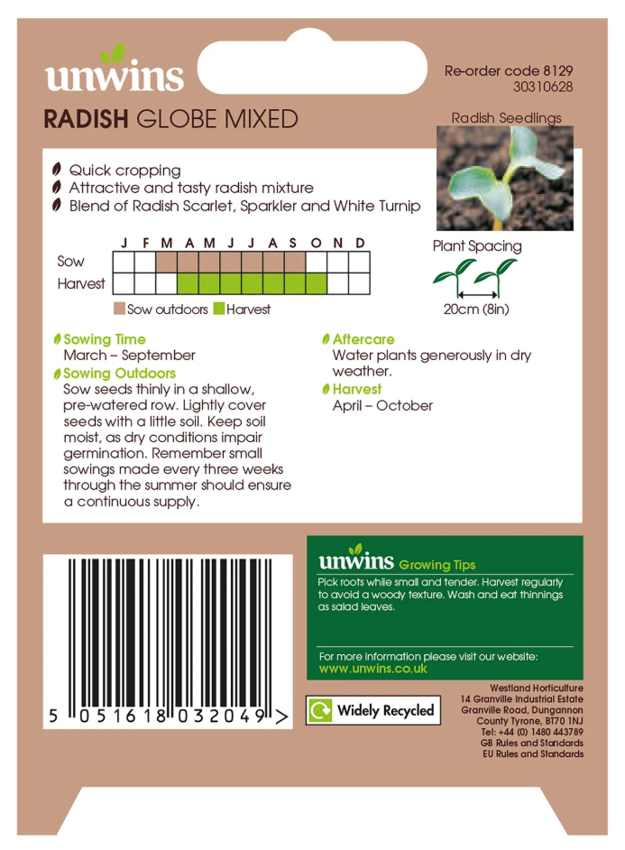 Unwins Radish Globe Mixed Seeds