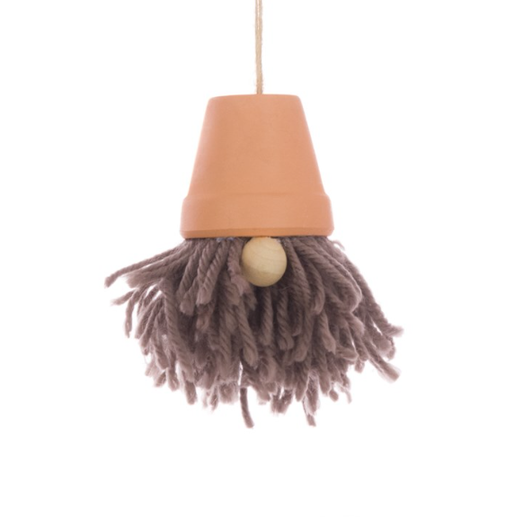 Gonk and Plant Pot Hat Hanging Christmas Decoration 10cm