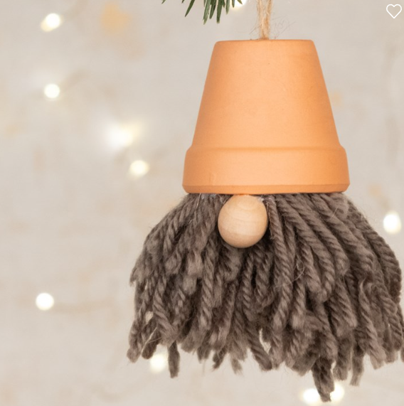 Gonk and Plant Pot Hat Hanging Christmas Decoration 10cm
