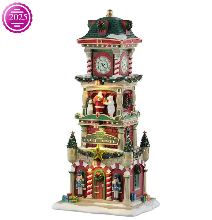 Lemax The Village Square Clock Tower Battery Operated 55320