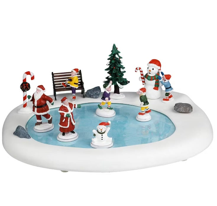 Lemax Northern Lights Skating Pond Battery Operated 44363