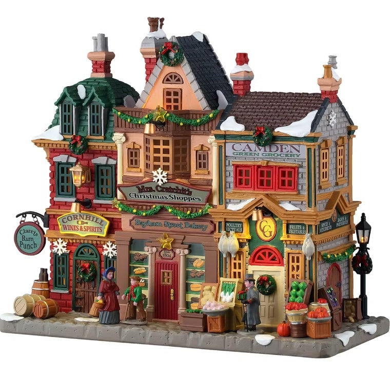 Lemax Mrs Cratchit's Christmas Shoppes With 4.5V Adaptor 55314-UK