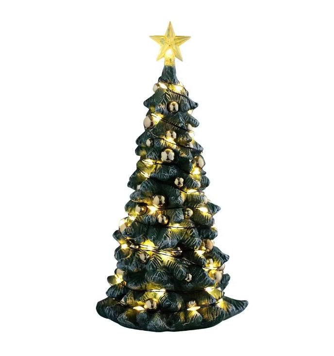 Lemax Snowy Christmas Tree Clear Light Battery Operated 54526