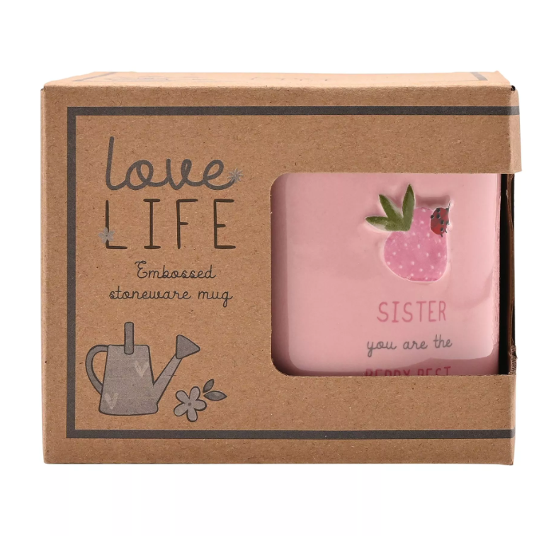 Love Life Embossed Mug - Sister