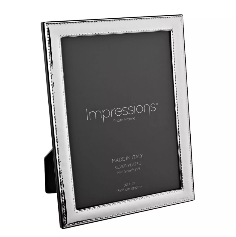 Impressions 999 Silver Narrow Rock Photo Frame 5" x 7"