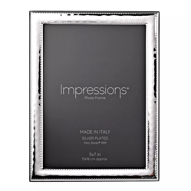 Impressions 999 Silver Narrow Rock Photo Frame 5" x 7"