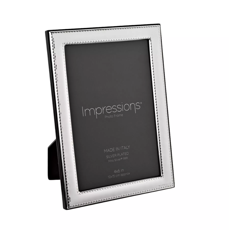 Impressions 999 Silver Narrow Rock Photo Frame 4" x 6"