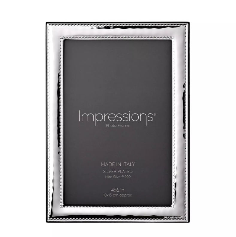 Impressions 999 Silver Narrow Rock Photo Frame 4" x 6"