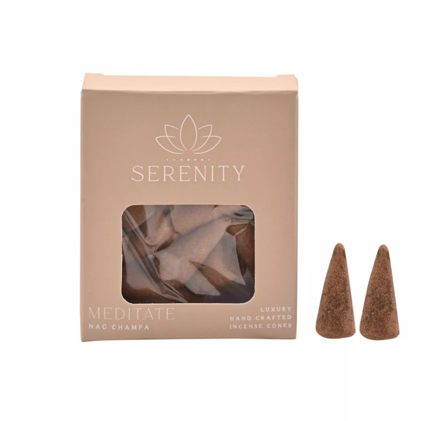 Serenity Meditate 10 Incense Cones - Nag Champa