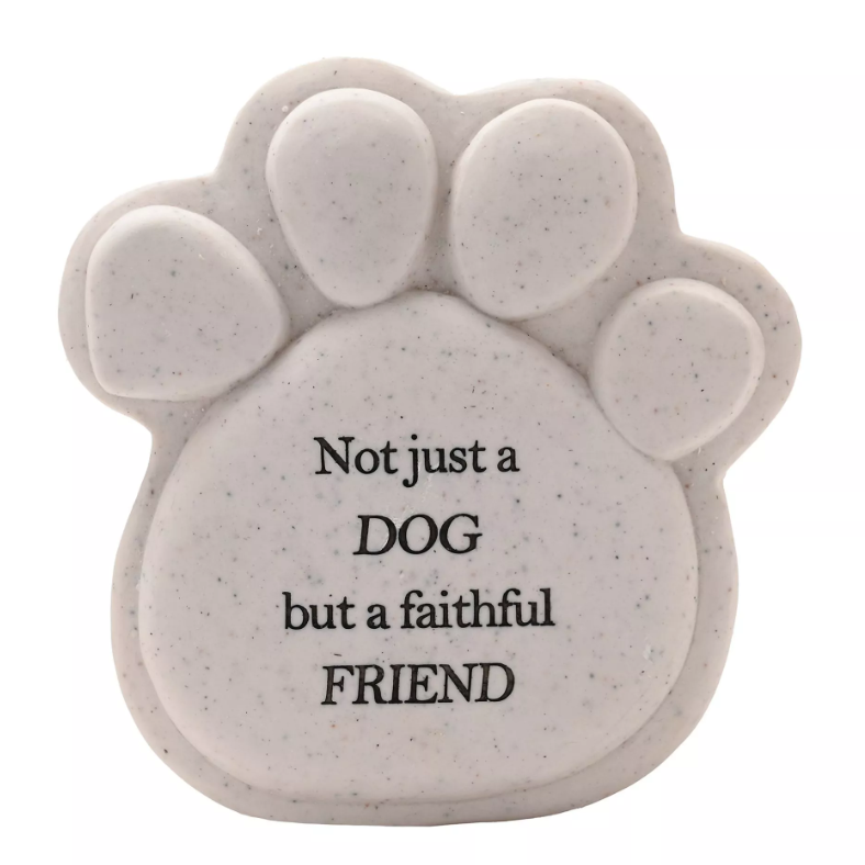 Thoughts of You Pawprint Stone - Dog & Friend