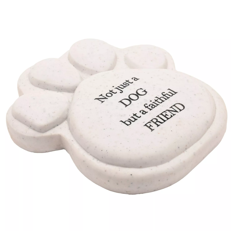 Thoughts of You Pawprint Stone - Dog & Friend