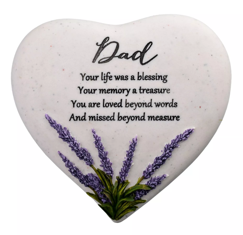 Thoughts Of You Heart Stone / Lavender - Dad
