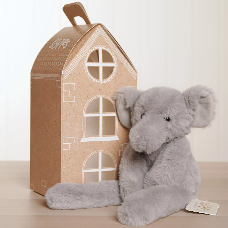 Softies Nelly The Plush Long Leg Grey Elephant 35 cm